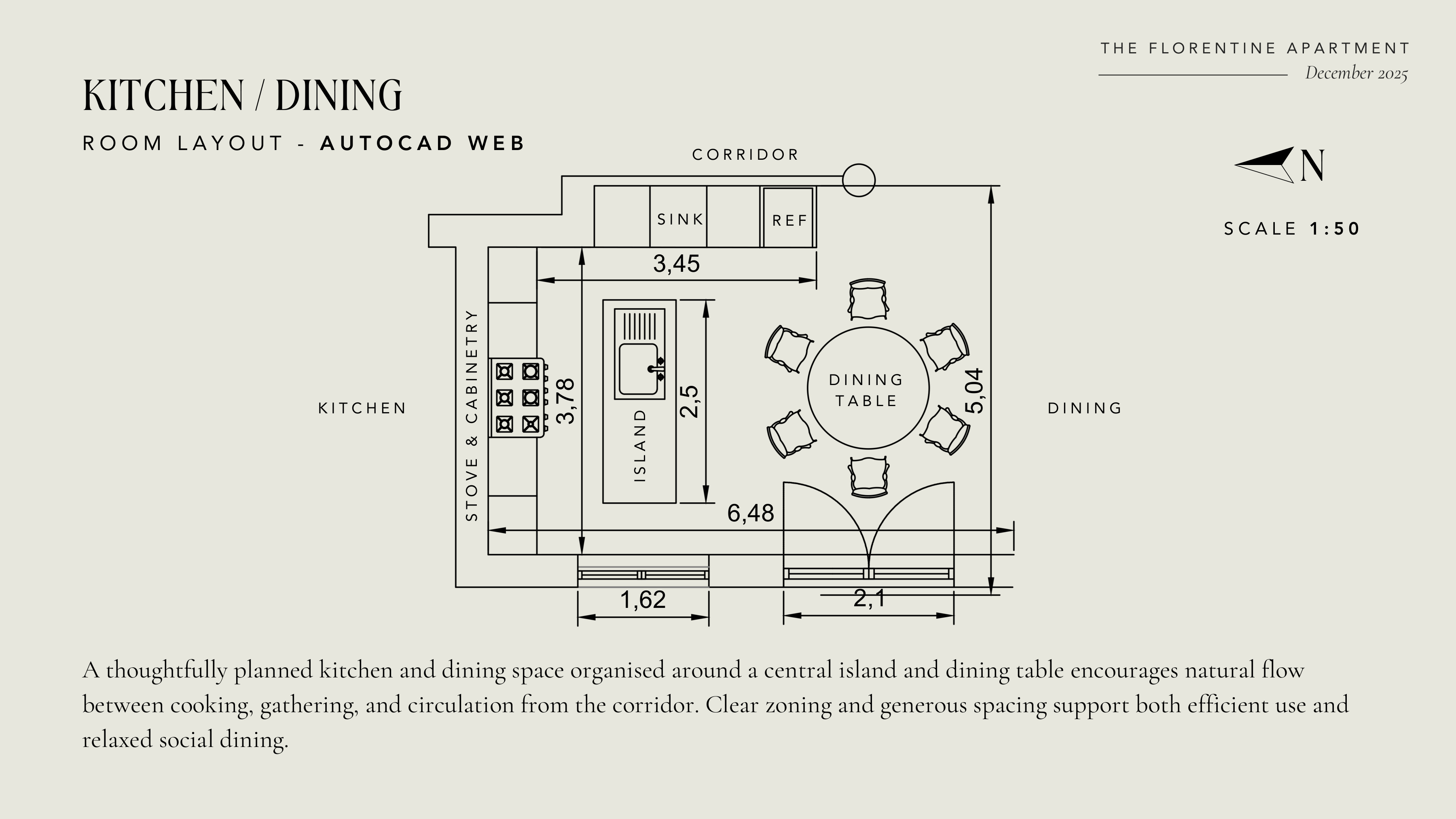 Kitchen and Dining floor plan