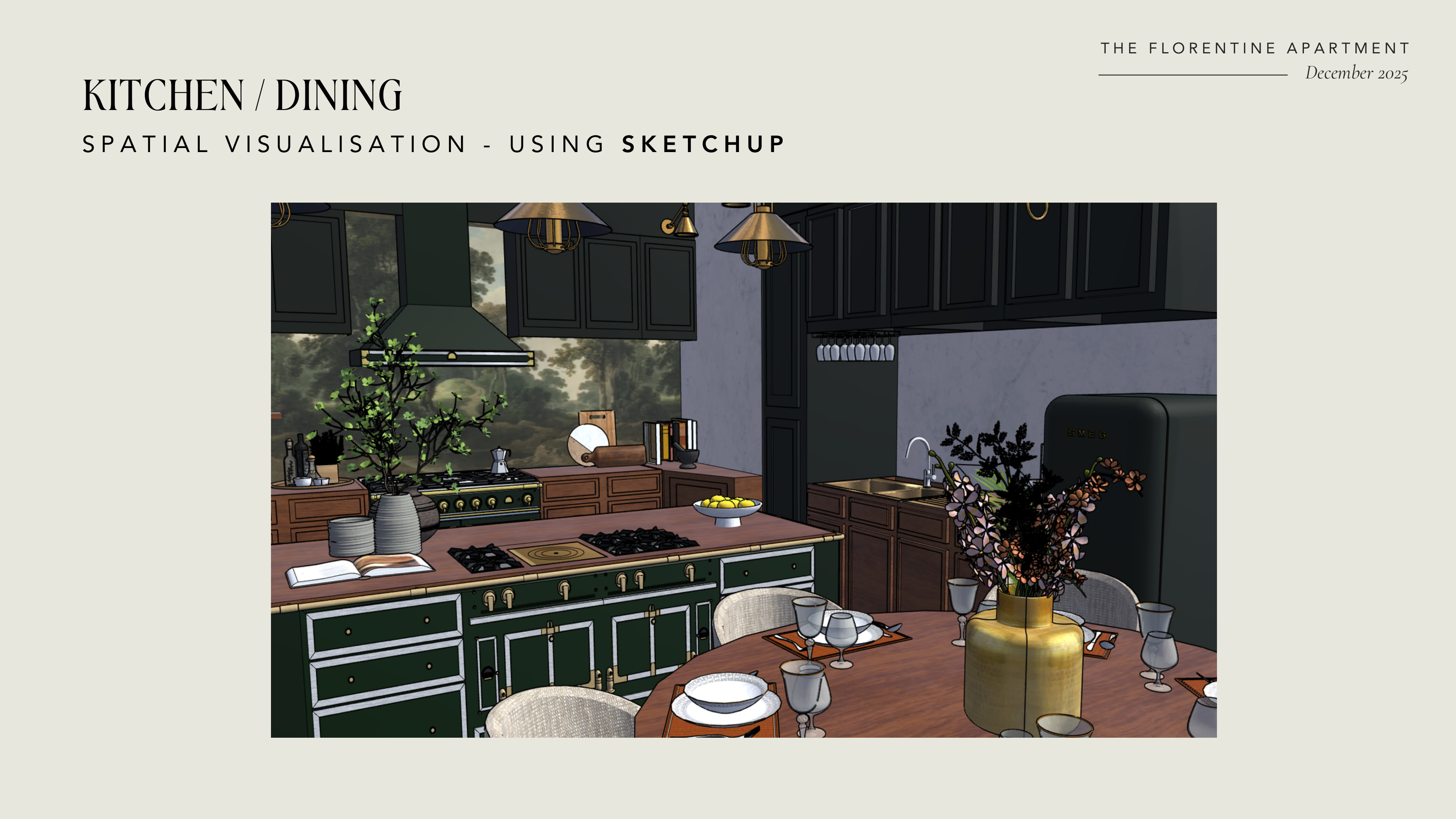 Kitchen and Dining spatial drawing